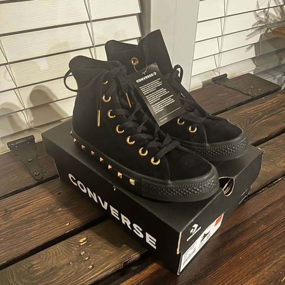Converse high top black  particle with rose gold 7.5 - Picture 1 of 4